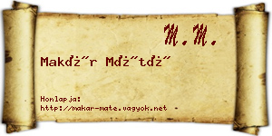Makár Máté névjegykártya