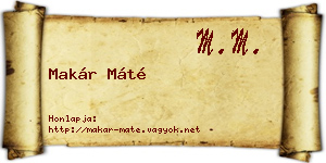 Makár Máté névjegykártya